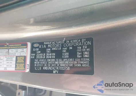 2019 Kia Soul из США, поврежденный, VIN KNDJN2A27K7013758